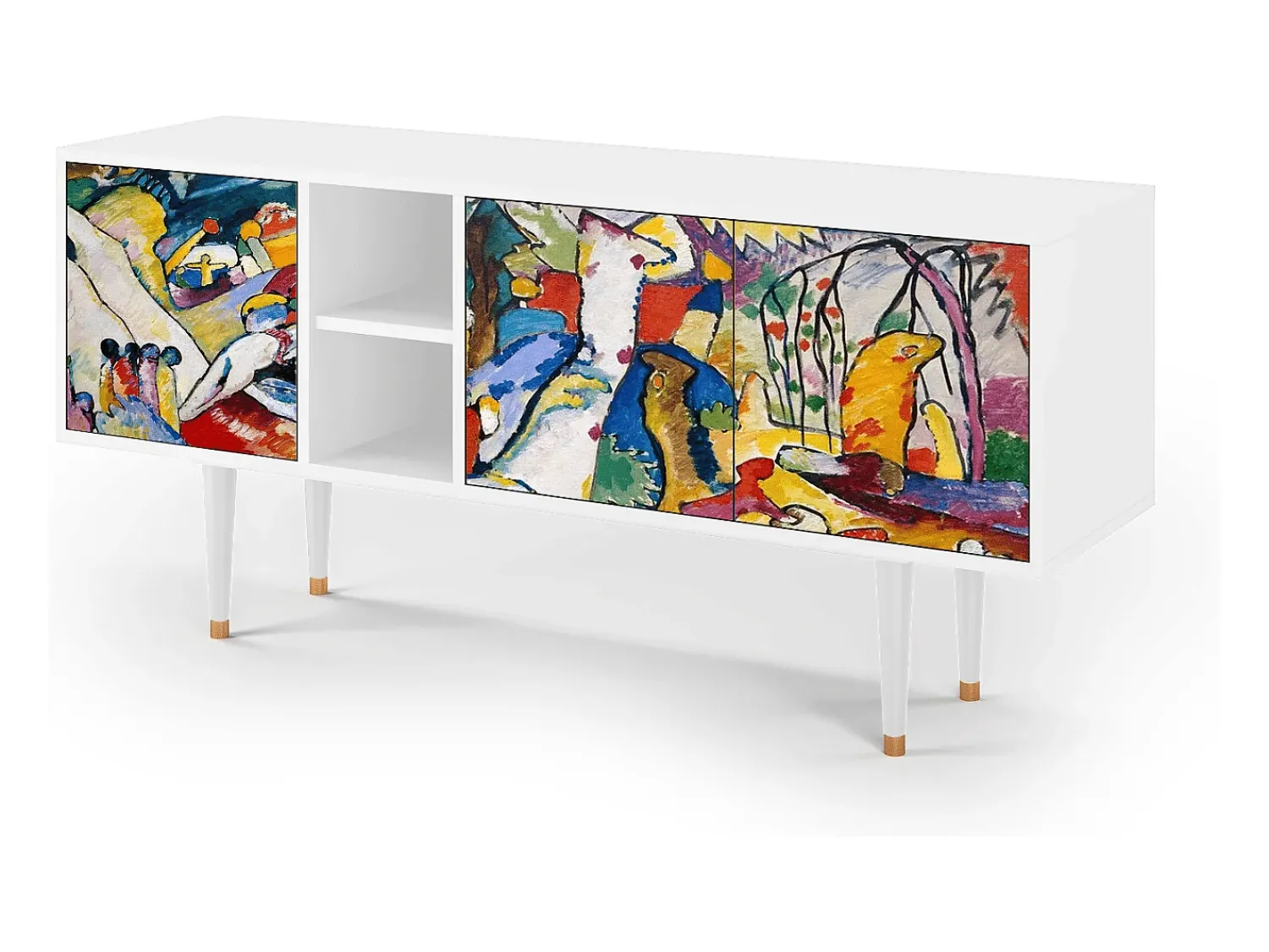 Móvel De Tv* Mueble de TV - 150х69х41 cm - T5 - Improvisation 26 , Branco Bege