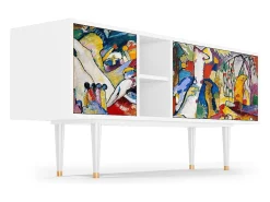 Móvel De Tv* Mueble de TV - 150х69х41 cm - T5 - Improvisation 26 , Branco Bege