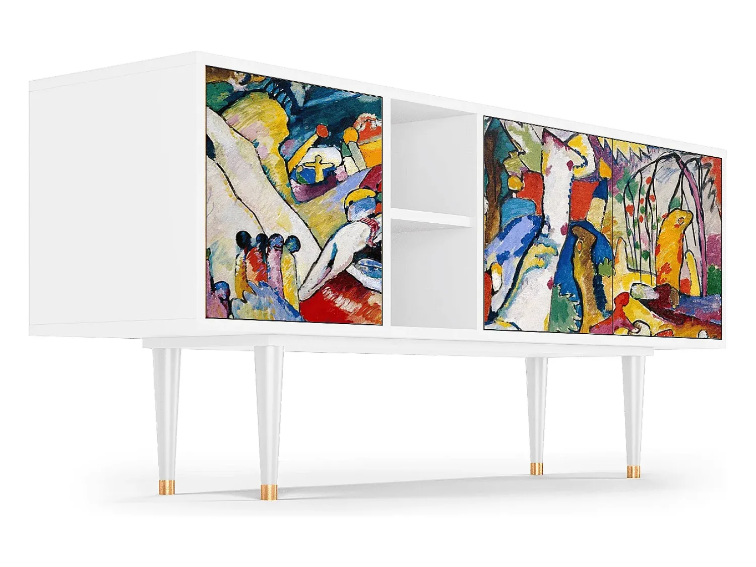Móvel De Tv* Mueble de TV - 150х69х41 cm - T5 - Improvisation 26 , Branco Bege
