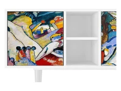 Móvel De Tv* Mueble de TV - 150х69х41 cm - T5 - Improvisation 26 , Branco Bege