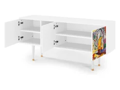 Móvel De Tv* Mueble de TV - 150х69х41 cm - T5 - Improvisation 26 , Branco Bege