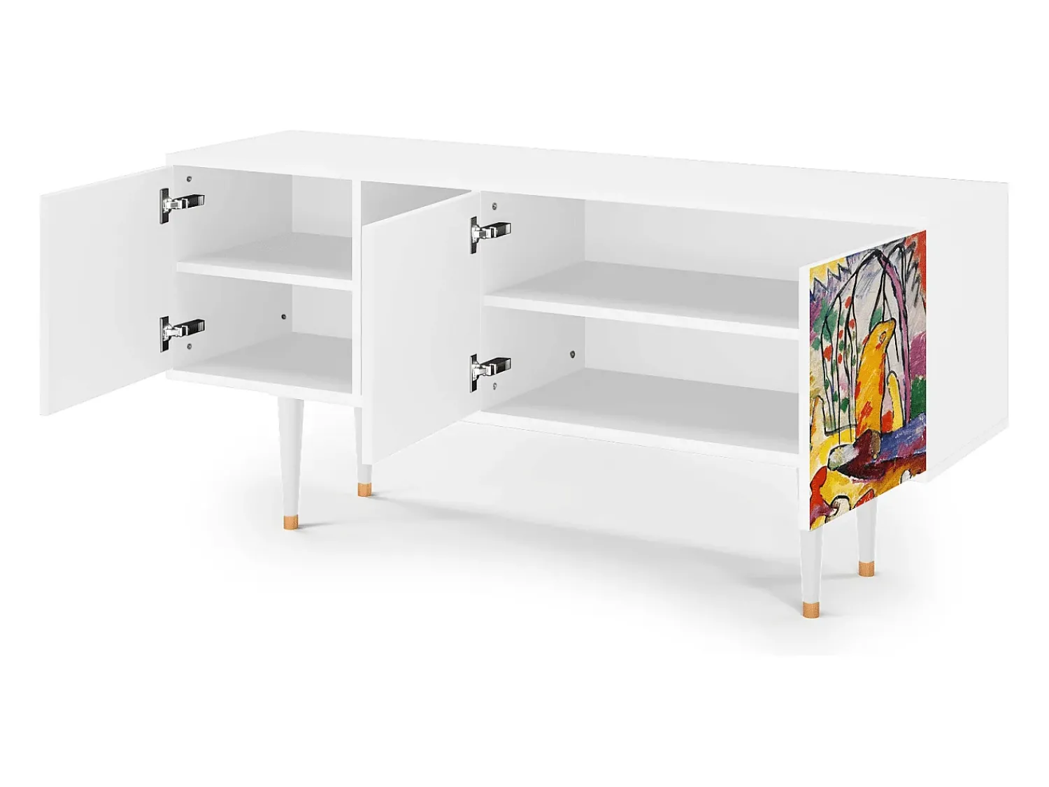 Móvel De Tv* Mueble de TV - 150х69х41 cm - T5 - Improvisation 26 , Branco Bege