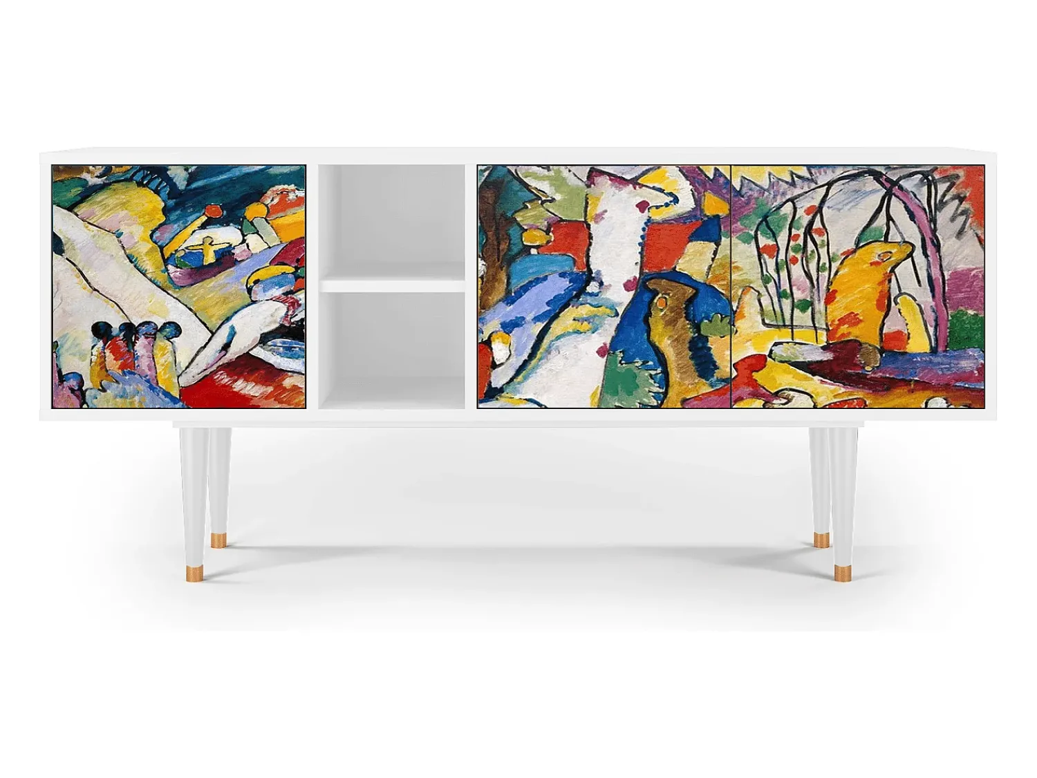 Móvel De Tv* Mueble de TV - 150х69х41 cm - T5 - Improvisation 26 , Branco Bege