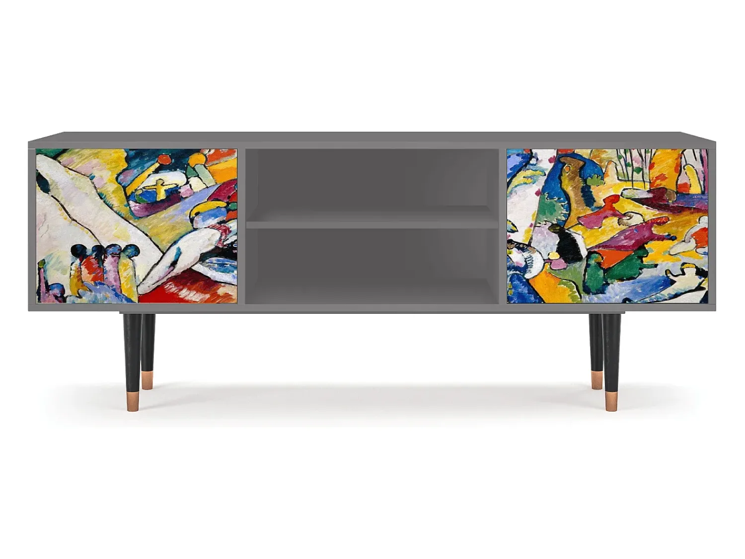 Online Mueble de TV - 170х69х48 cm - T2 - Improvisation 26 , Cinza Cinzento