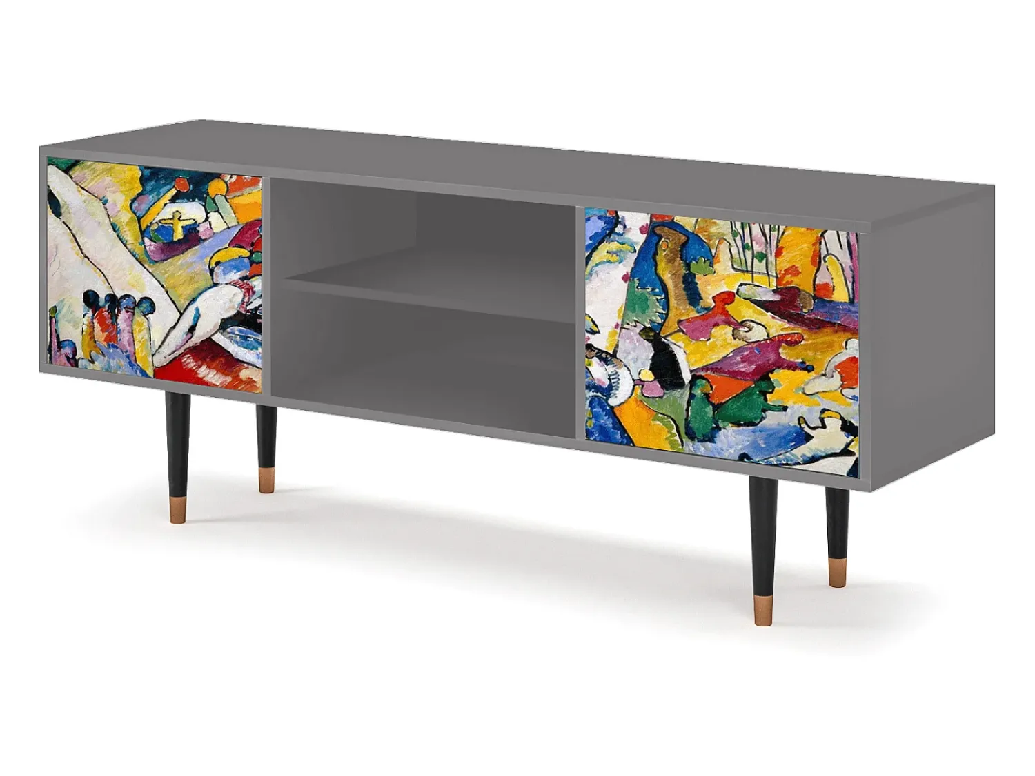 Online Mueble de TV - 170х69х48 cm - T2 - Improvisation 26 , Cinza Cinzento