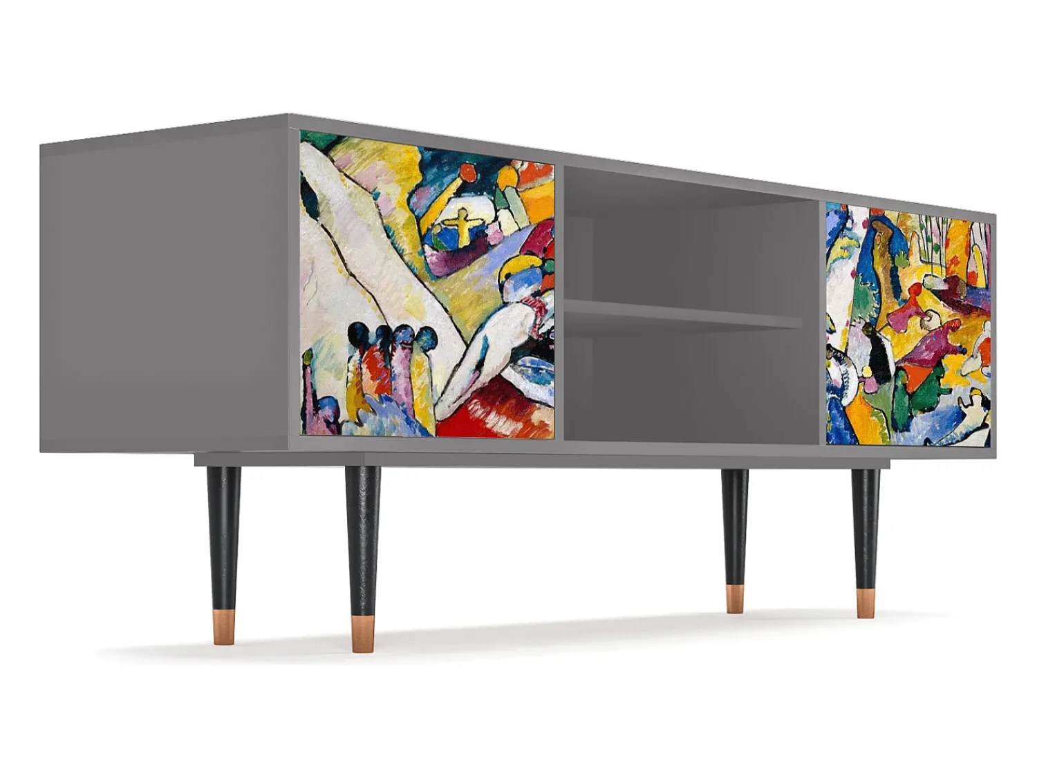 Online Mueble de TV - 170х69х48 cm - T2 - Improvisation 26 , Cinza Cinzento