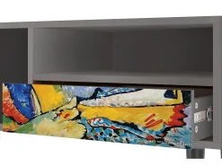 Móvel De Tv| Mueble de TV - 115х59х48 cm - T3 - Improvisation 26 , Cinza Cinzento