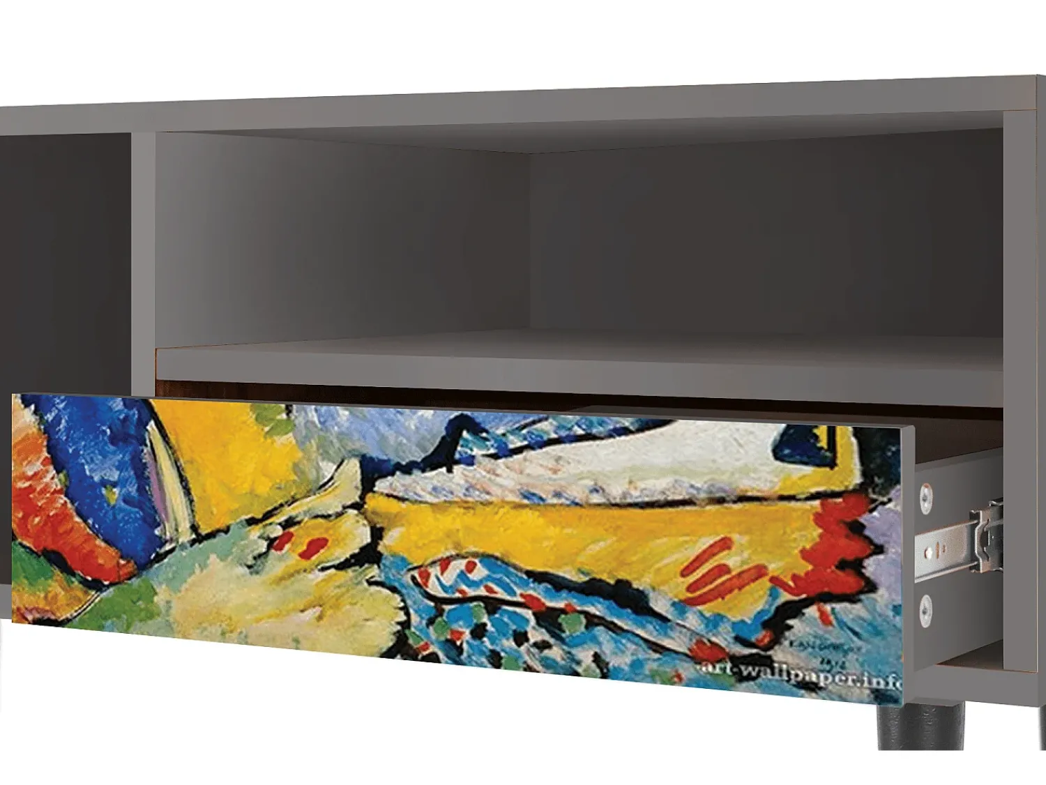 Móvel De Tv| Mueble de TV - 115х59х48 cm - T3 - Improvisation 26 , Cinza Cinzento