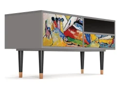 Móvel De Tv| Mueble de TV - 115х59х48 cm - T3 - Improvisation 26 , Cinza Cinzento