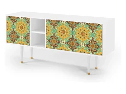 New Mueble de TV - 150х69х41 cm - T5 - Indian Spices, Branco Bege