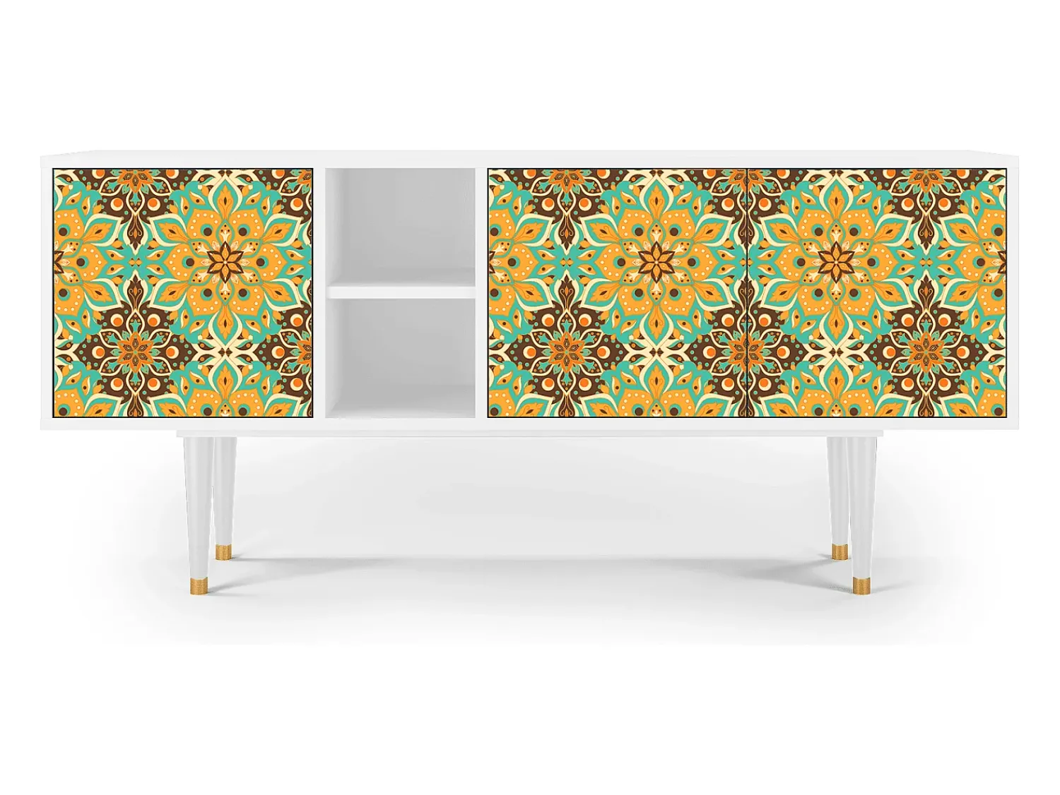New Mueble de TV - 150х69х41 cm - T5 - Indian Spices, Branco Bege