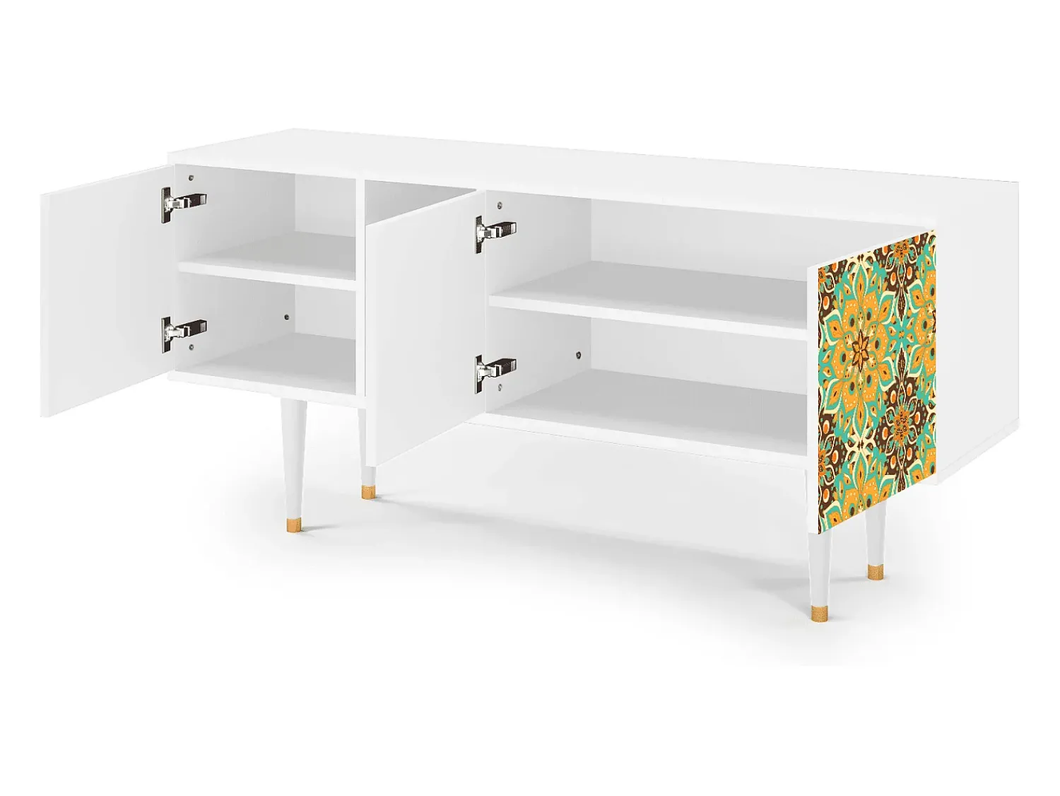 New Mueble de TV - 150х69х41 cm - T5 - Indian Spices, Branco Bege