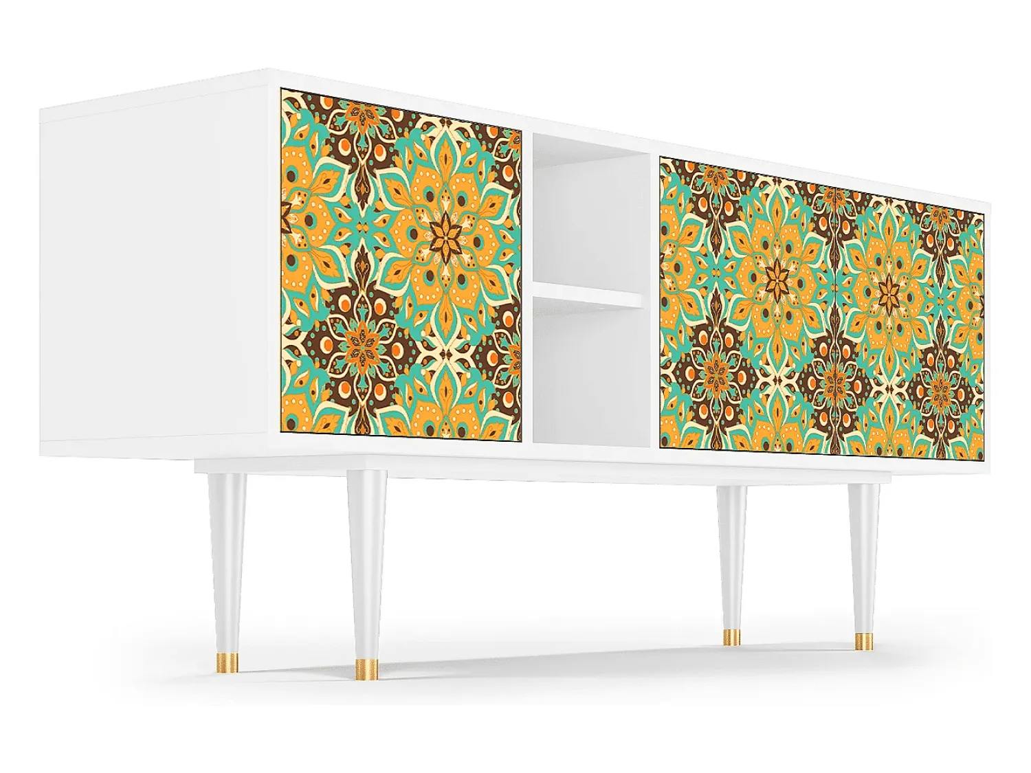 New Mueble de TV - 150х69х41 cm - T5 - Indian Spices, Branco Bege