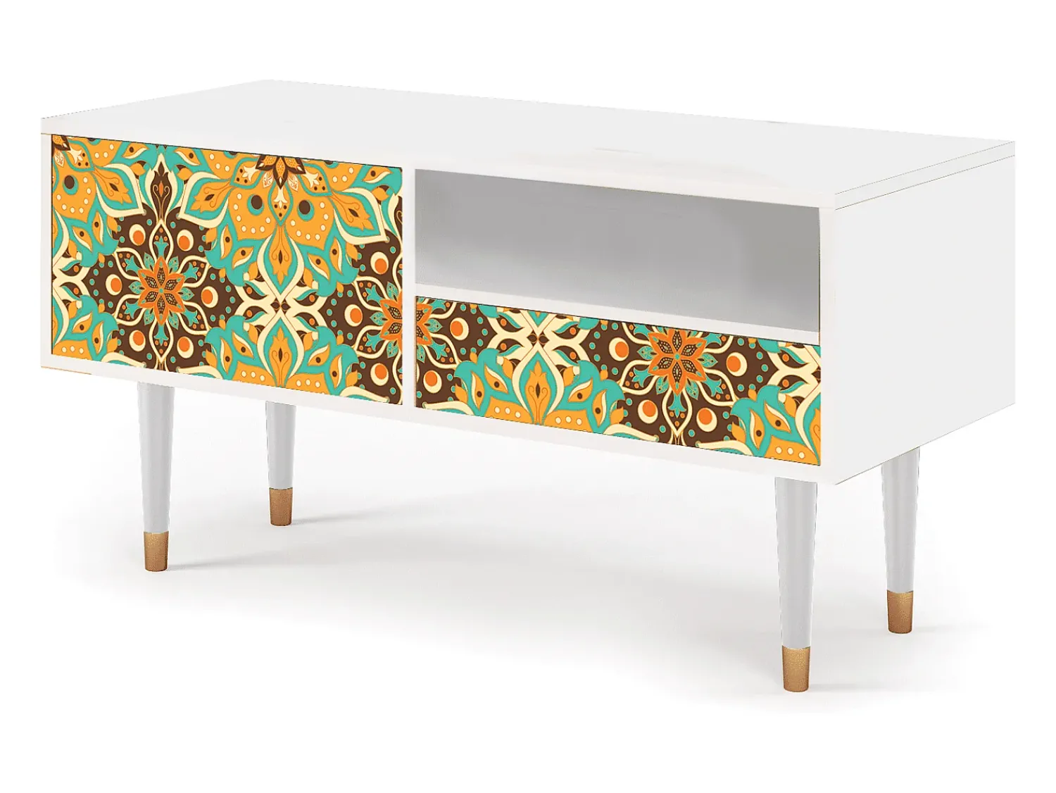 Best Mueble de TV - 115х59х48 cm - T3 - Indian Spices, Branco Bege