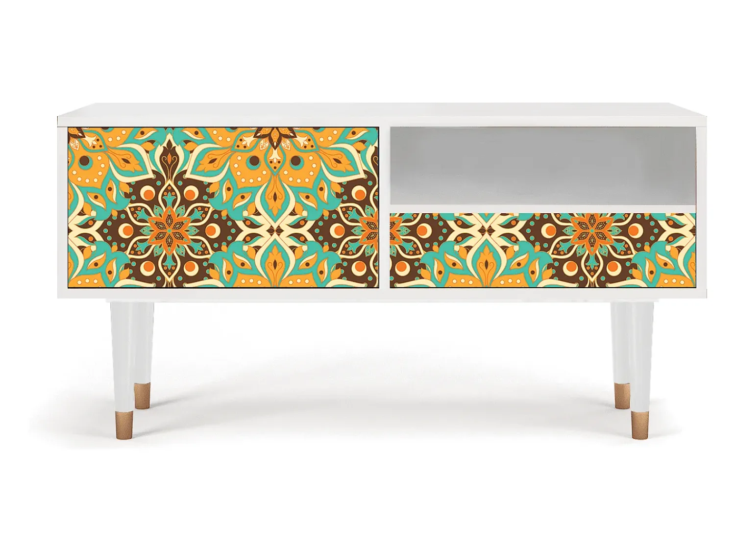 Best Mueble de TV - 115х59х48 cm - T3 - Indian Spices, Branco Bege
