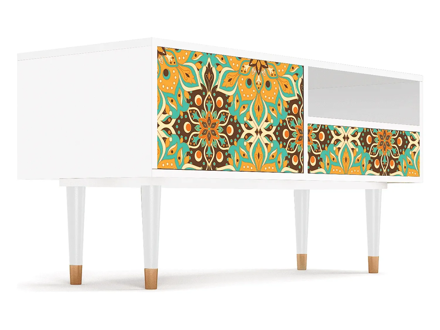 Best Mueble de TV - 115х59х48 cm - T3 - Indian Spices, Branco Bege