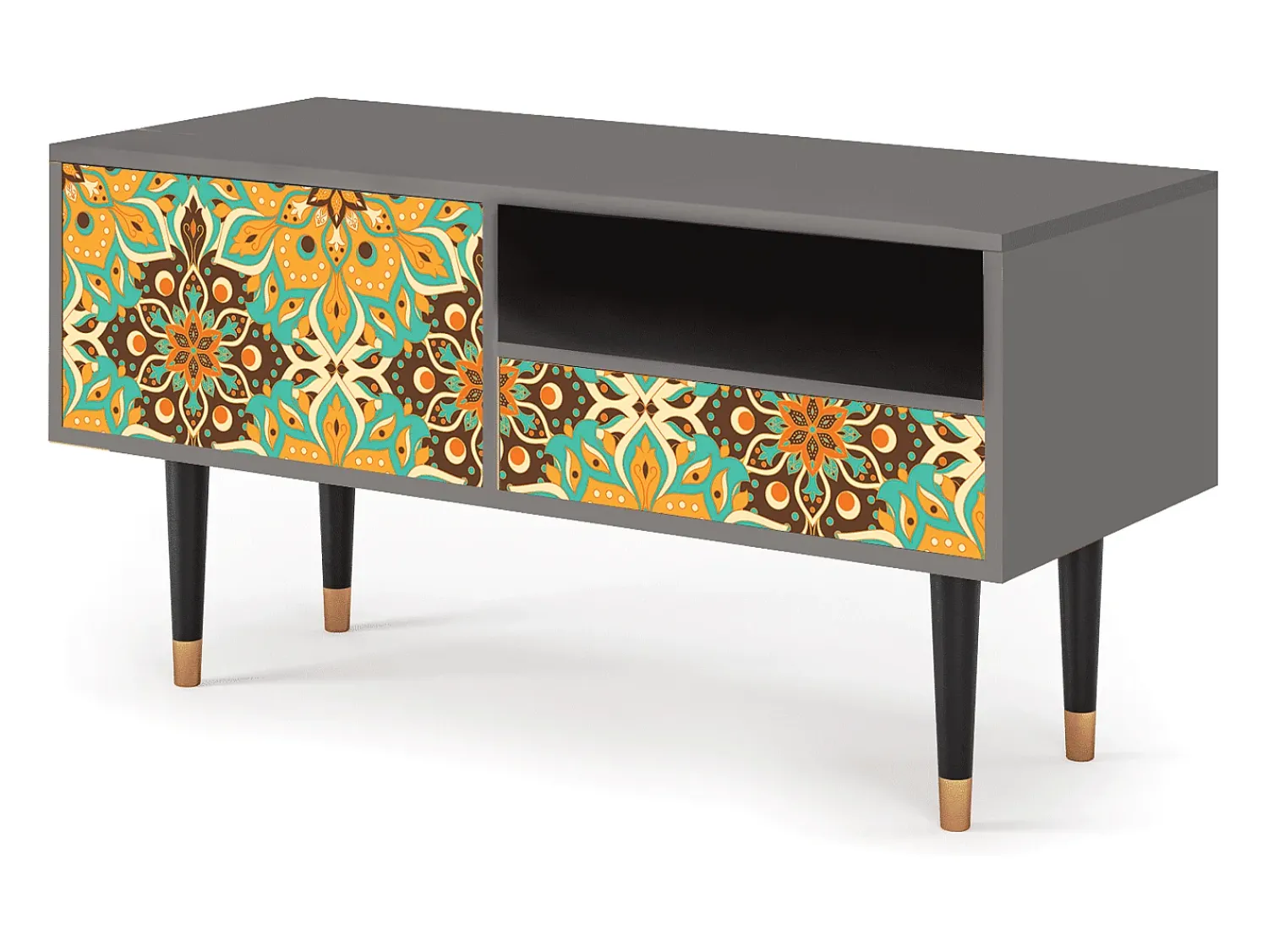 Mueble de TV - 115х59х48 cm - T3 - Indian Spices, Cinza^ Móvel De Tv