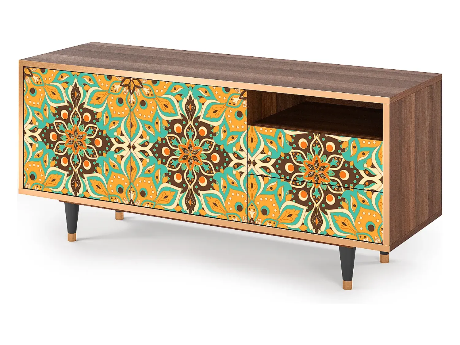 Online Mueble de TV - 125х56х41 cm - T7 - Indian Spices, Nogueira Castanho