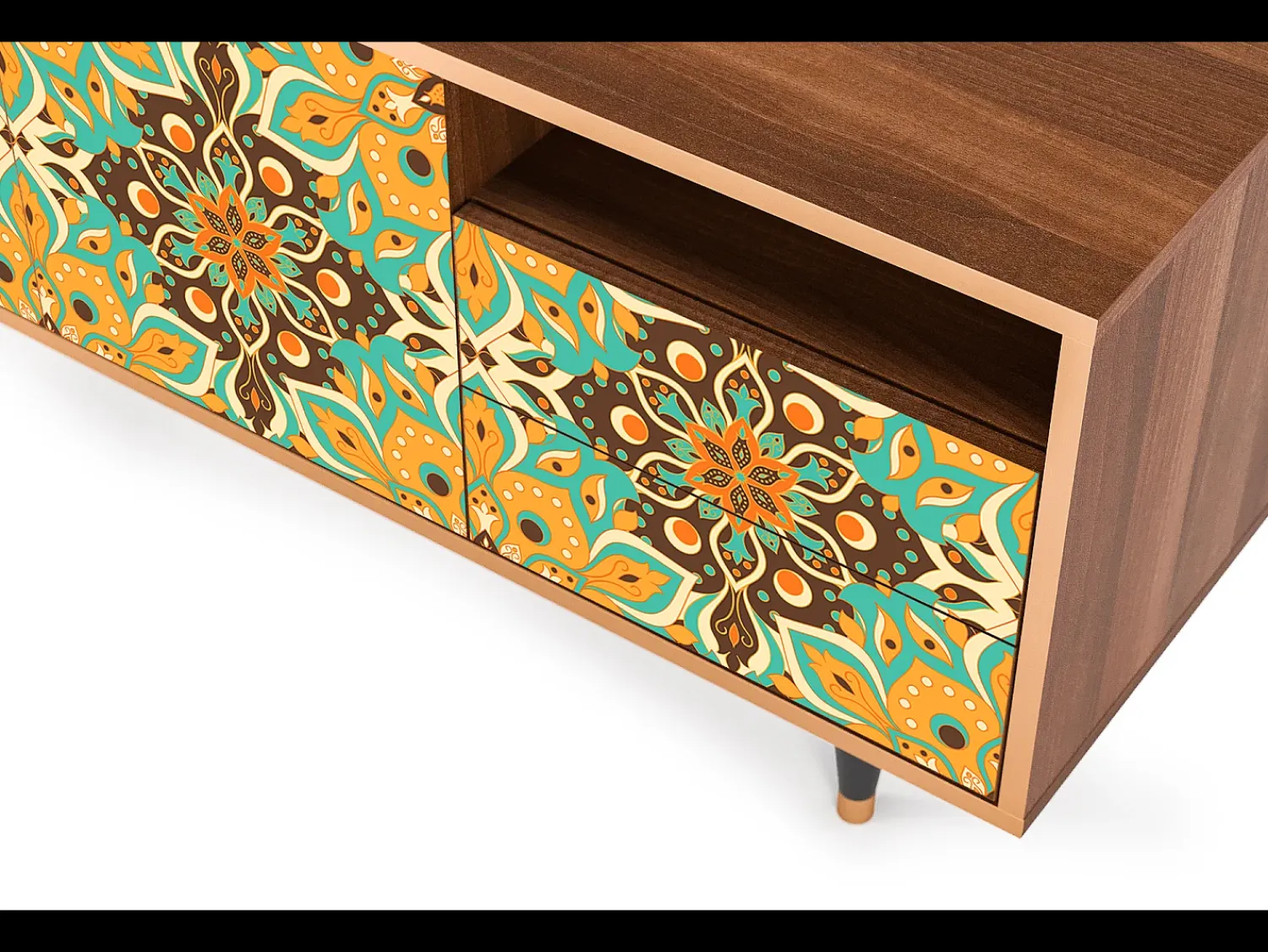 Online Mueble de TV - 125х56х41 cm - T7 - Indian Spices, Nogueira Castanho