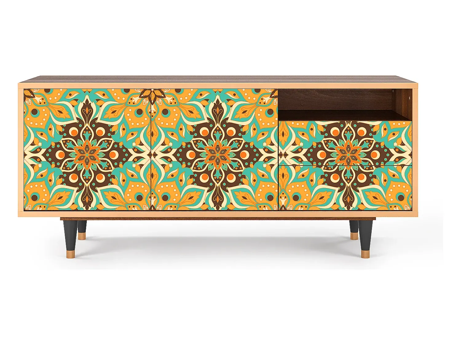 Online Mueble de TV - 125х56х41 cm - T7 - Indian Spices, Nogueira Castanho