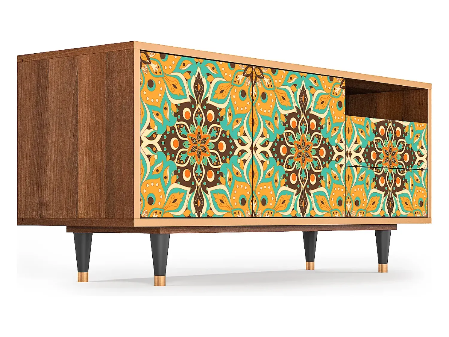 Online Mueble de TV - 125х56х41 cm - T7 - Indian Spices, Nogueira Castanho