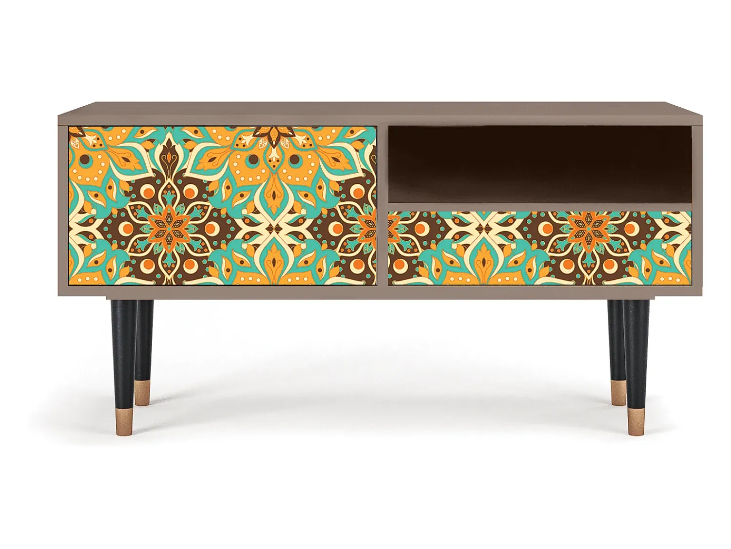 Móvel De Tv| Mueble de TV - 115х59х48 cm - T3 - Indian Spices, Latte Bege