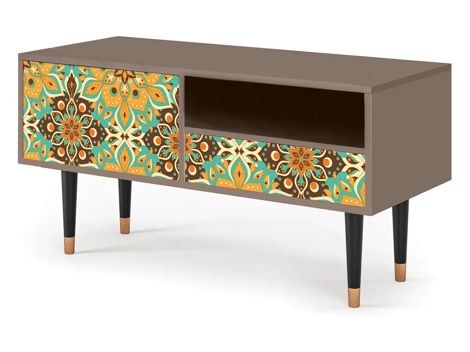 Móvel De Tv| Mueble de TV - 115х59х48 cm - T3 - Indian Spices, Latte Bege