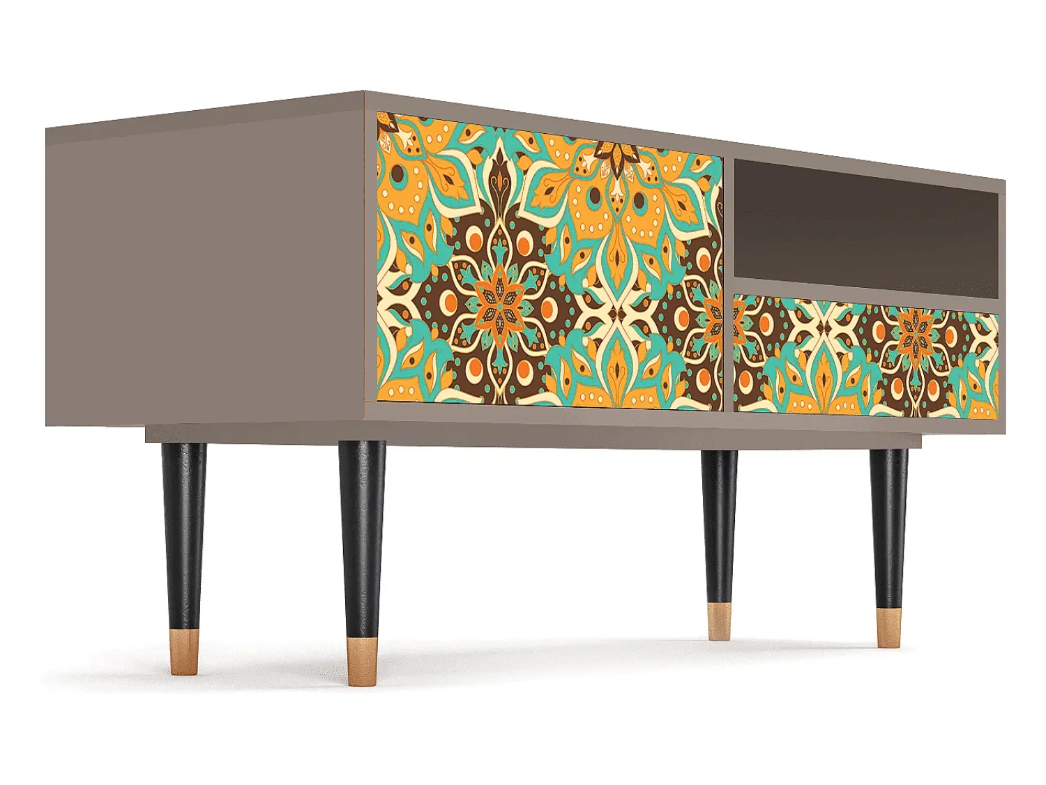 Móvel De Tv| Mueble de TV - 115х59х48 cm - T3 - Indian Spices, Latte Bege