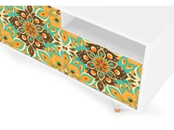 Outlet Mueble de TV - 125х56х41 cm - T7 - Indian Spices, Branco Bege