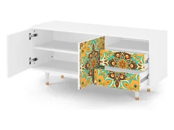 Outlet Mueble de TV - 125х56х41 cm - T7 - Indian Spices, Branco Bege