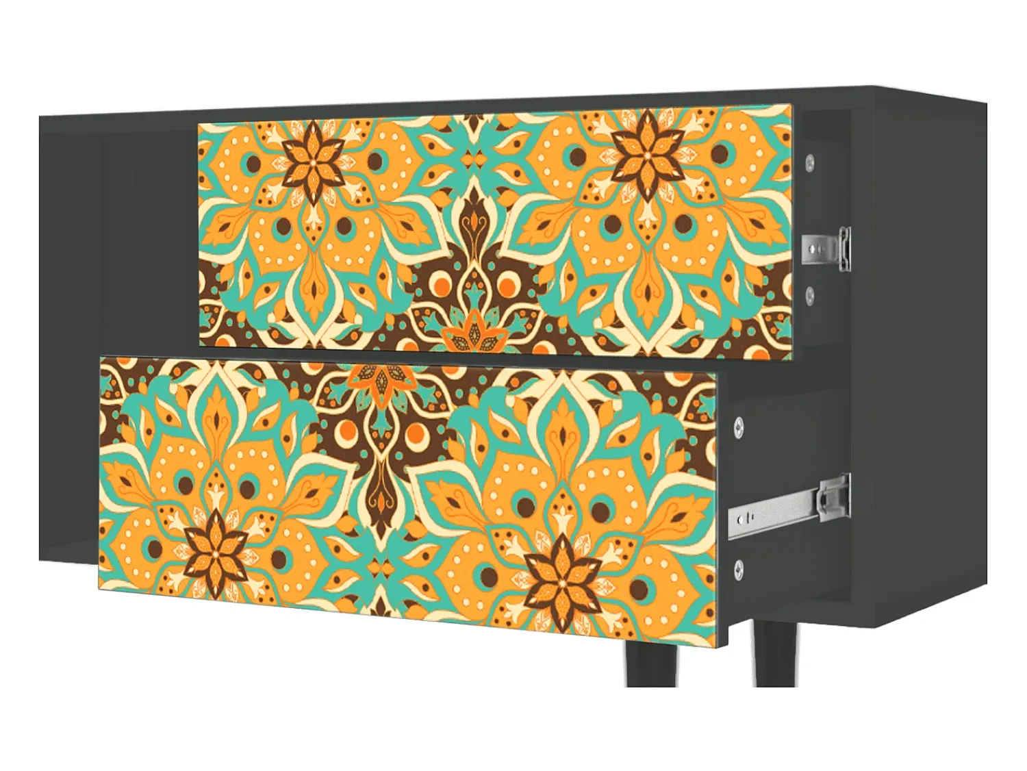 Móvel De Tv| Mueble de TV - 170х69х48 cm - T1 - Indian Spices, Antracite Cinza antracite