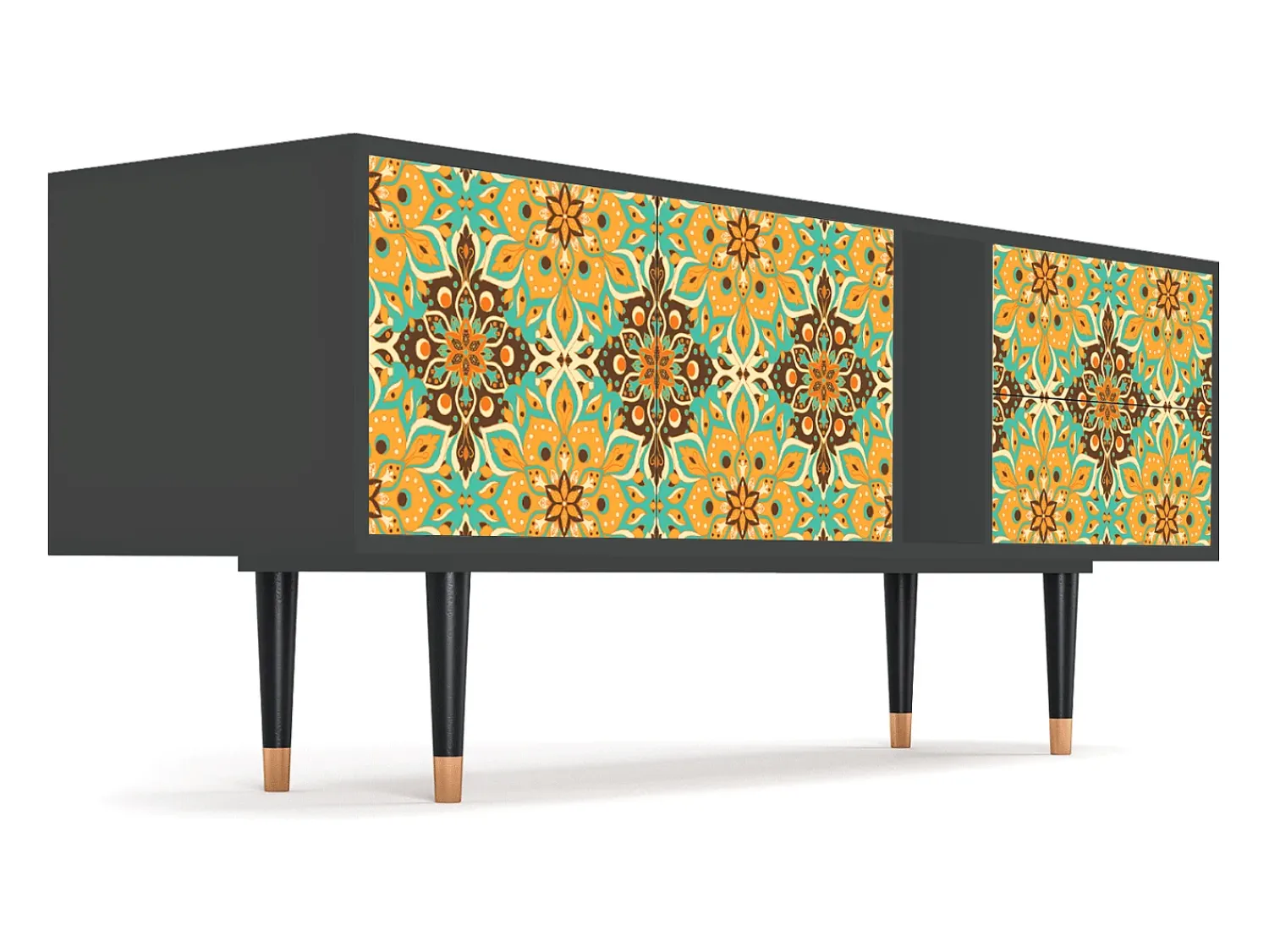 Móvel De Tv| Mueble de TV - 170х69х48 cm - T1 - Indian Spices, Antracite Cinza antracite