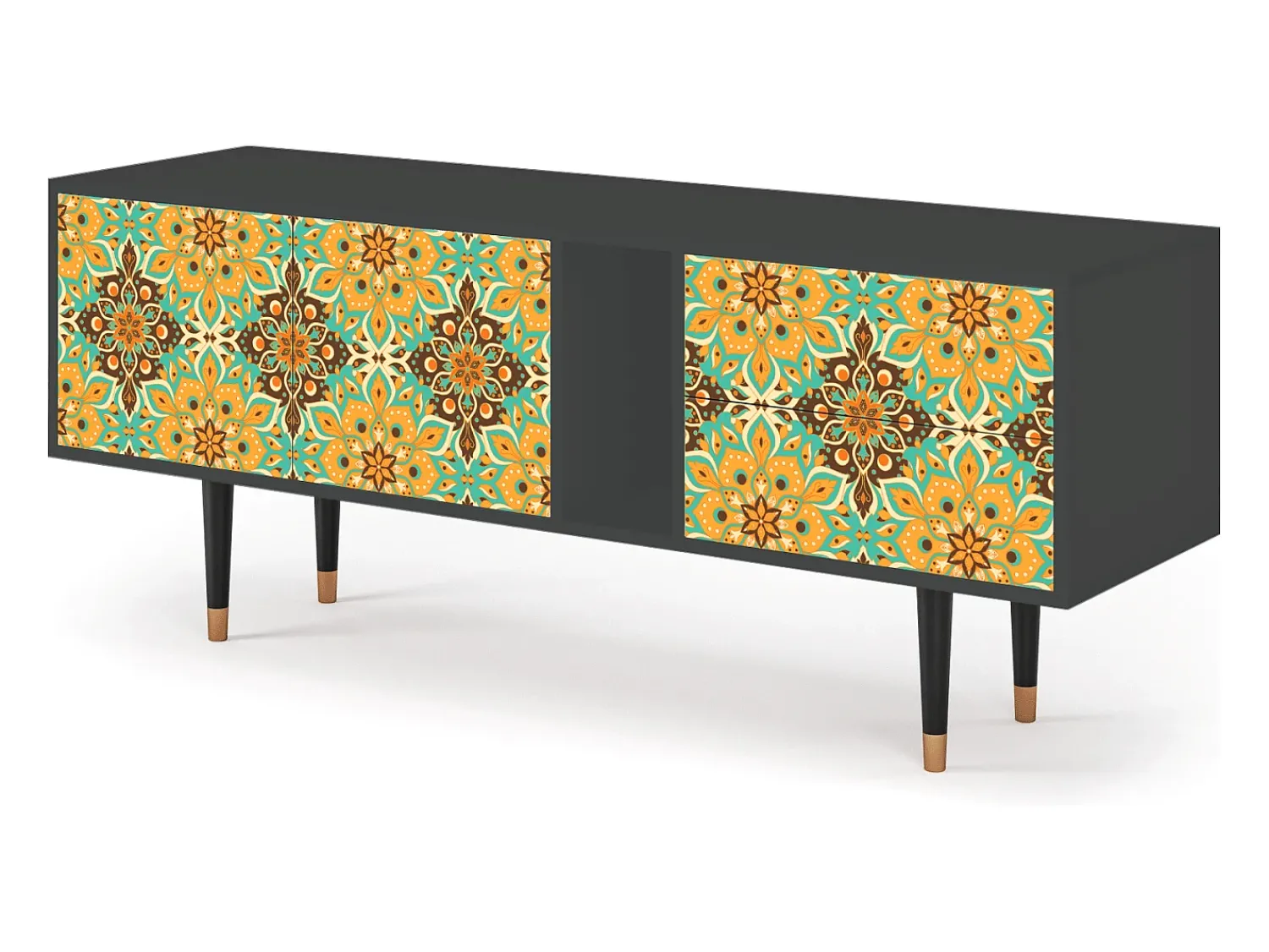 Móvel De Tv| Mueble de TV - 170х69х48 cm - T1 - Indian Spices, Antracite Cinza antracite