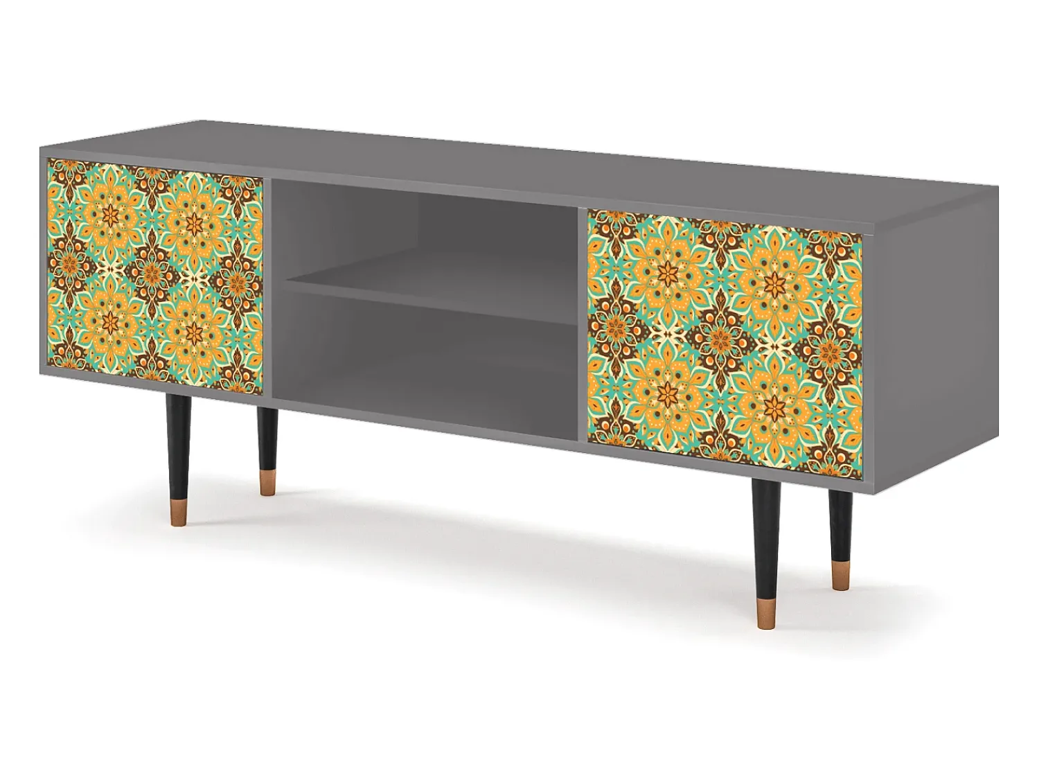 Móvel De Tv* Mueble de TV - 170х69х48 cm - T2 - Indian Spices, Cinza Cinzento