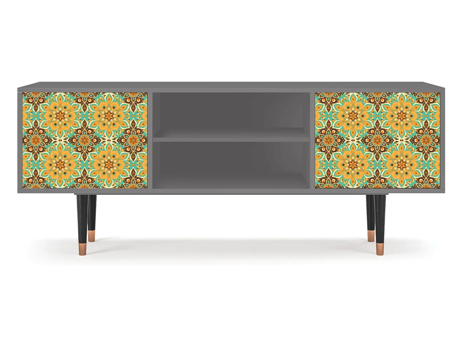 Móvel De Tv* Mueble de TV - 170х69х48 cm - T2 - Indian Spices, Cinza Cinzento