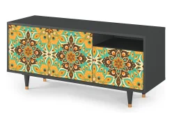 Móvel De Tv| Mueble de TV - 125х56х41 cm - T7 - Indian Spices, Antracite Cinza antracite