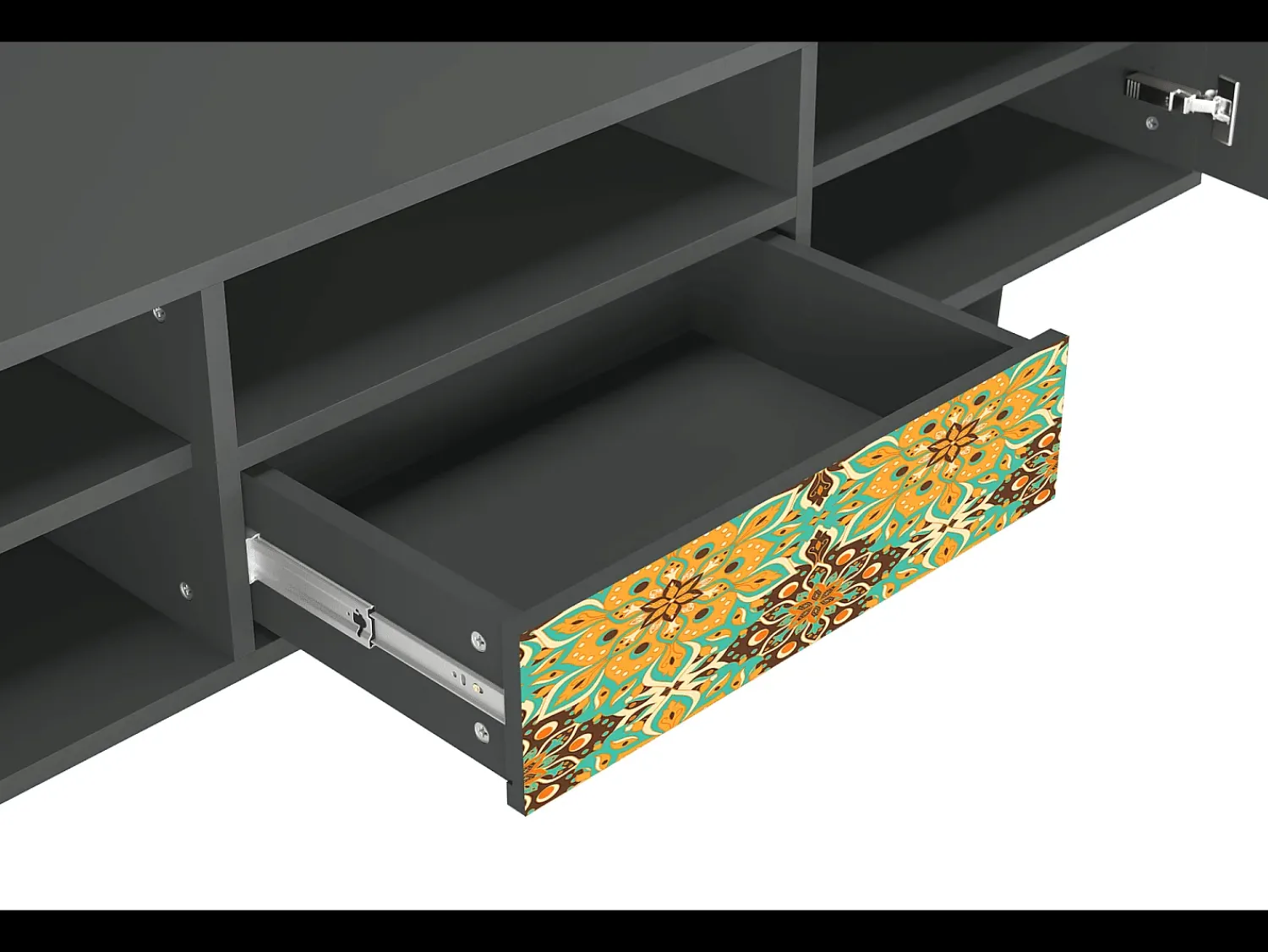 New Mueble de TV - 170х59х41 cm - T6 - Indian Spices, Antracite Cinza antracite