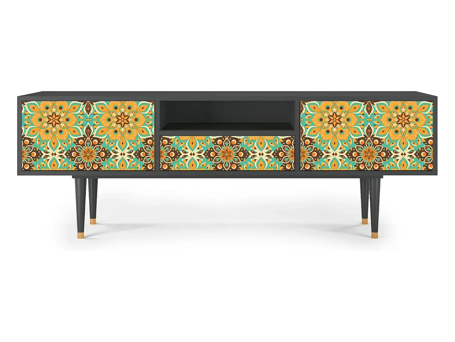 New Mueble de TV - 170х59х41 cm - T6 - Indian Spices, Antracite Cinza antracite