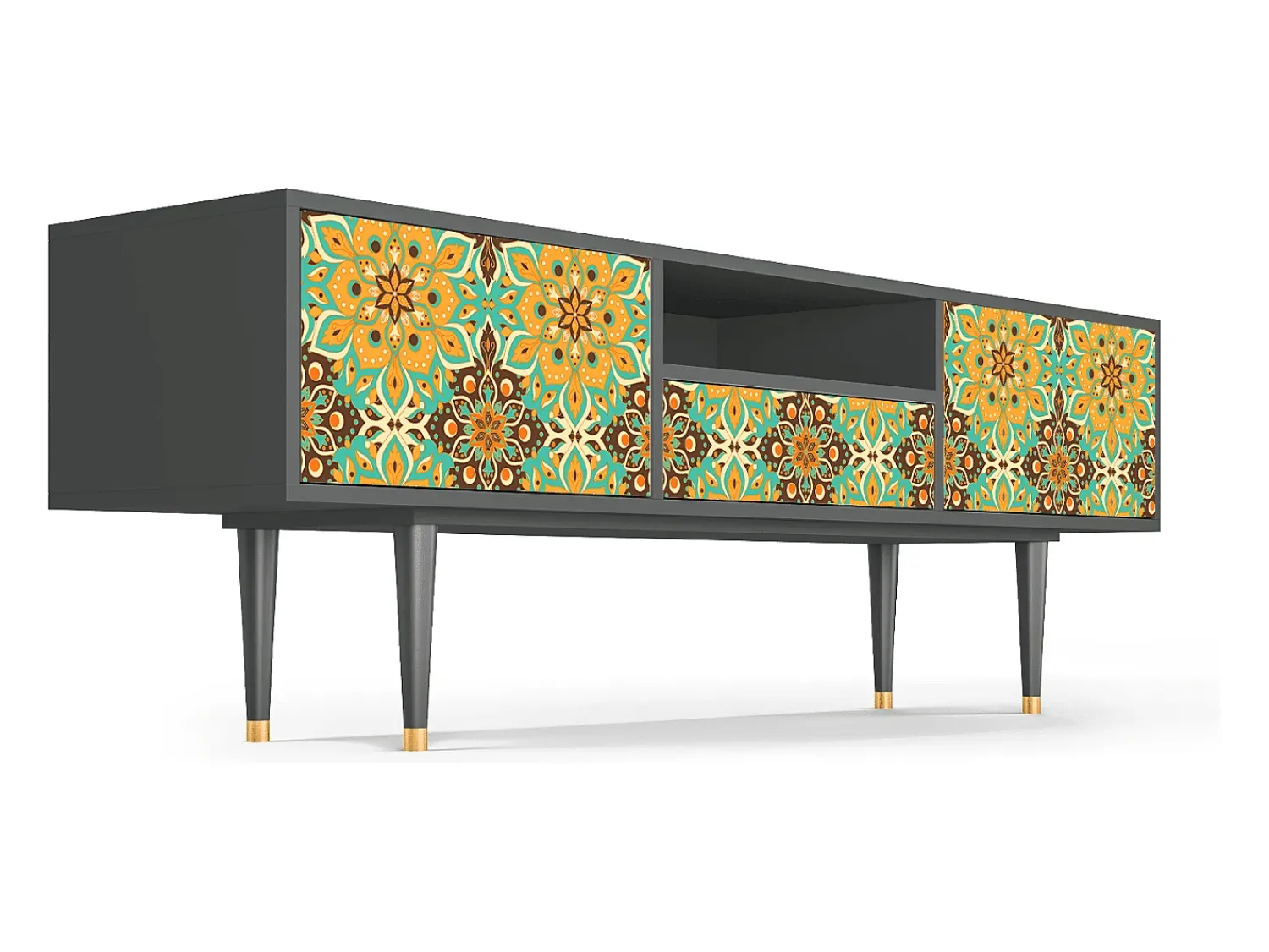 New Mueble de TV - 170х59х41 cm - T6 - Indian Spices, Antracite Cinza antracite