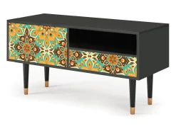 Móvel De Tv* Mueble de TV - 115х59х48 cm - T3 - Indian Spices, Antracite Cinza antracite