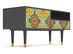 Móvel De Tv* Mueble de TV - 115х59х48 cm - T3 - Indian Spices, Antracite Cinza antracite
