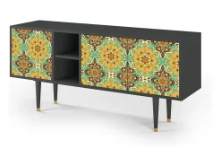Móvel De Tv| Mueble de TV - 150х69х41 cm - T5 - Indian Spices, Antracite Cinza antracite