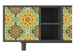 Móvel De Tv| Mueble de TV - 150х69х41 cm - T5 - Indian Spices, Antracite Cinza antracite