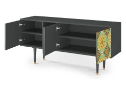 Móvel De Tv| Mueble de TV - 150х69х41 cm - T5 - Indian Spices, Antracite Cinza antracite