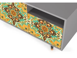 Móvel De Tv| Mueble de TV - 125х56х41 cm - T7 - Indian Spices, Cinza Cinzento