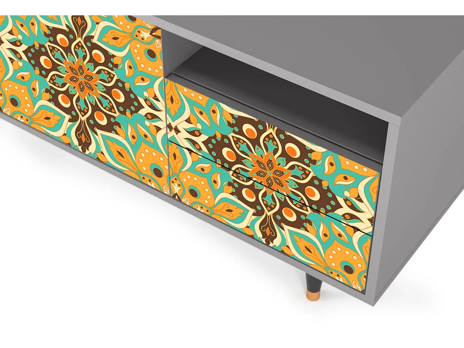 Móvel De Tv| Mueble de TV - 125х56х41 cm - T7 - Indian Spices, Cinza Cinzento