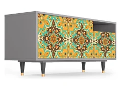Móvel De Tv| Mueble de TV - 125х56х41 cm - T7 - Indian Spices, Cinza Cinzento