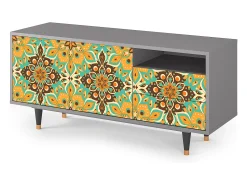 Móvel De Tv| Mueble de TV - 125х56х41 cm - T7 - Indian Spices, Cinza Cinzento