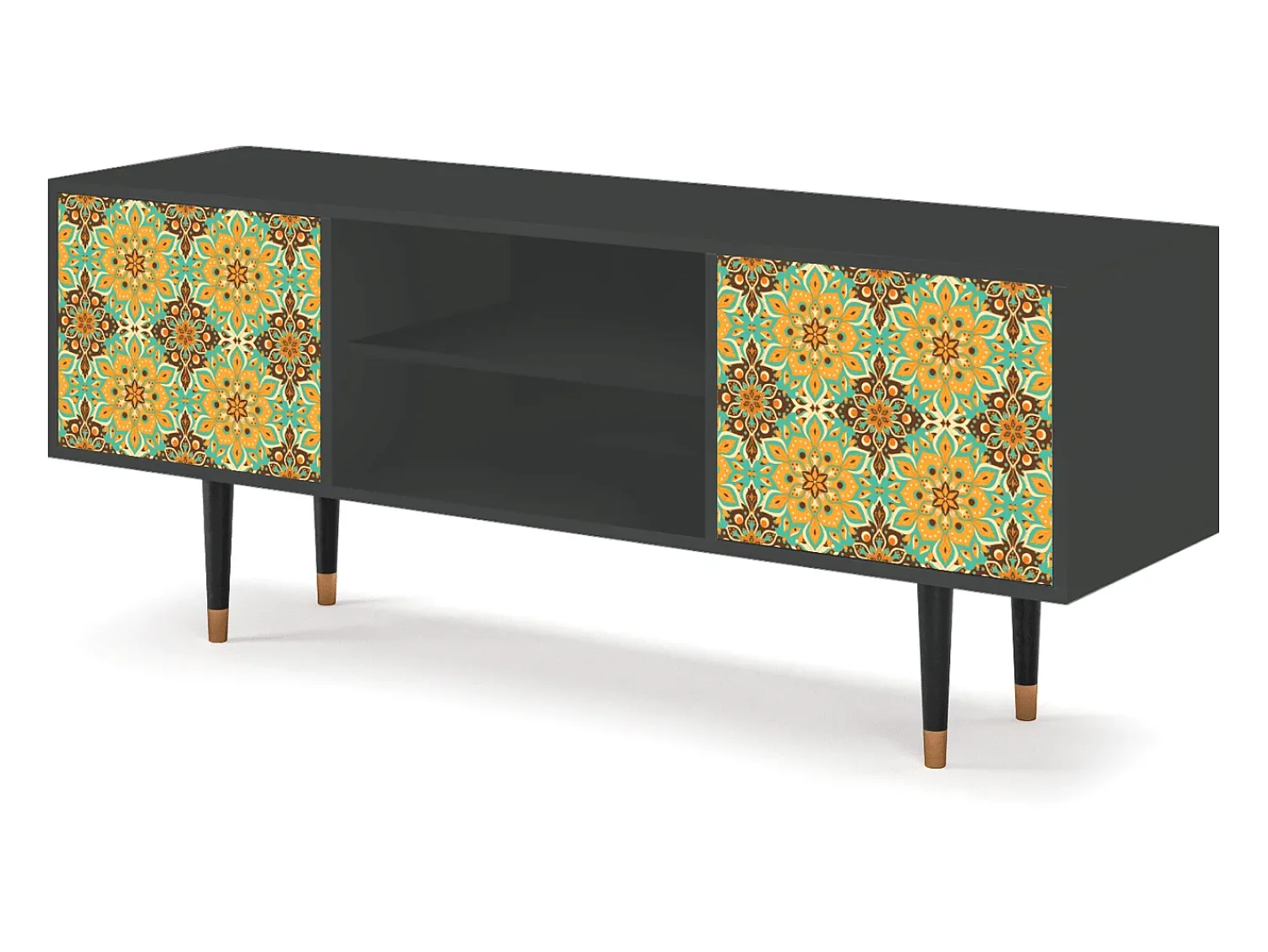 Mueble de TV - 170х69х48 cm - T2 - Indian Spices, Antracite^ Móvel De Tv