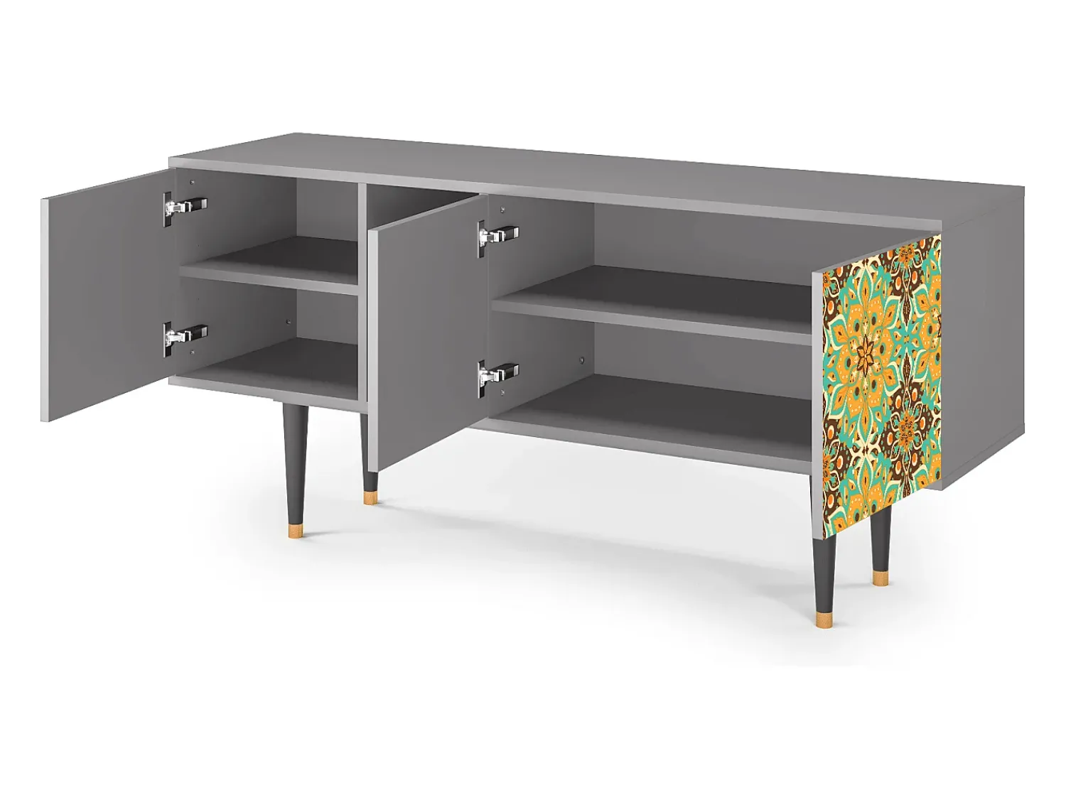 Mueble de TV - 150х69х41 cm - T5 - Indian Spices, Cinza Cinzento